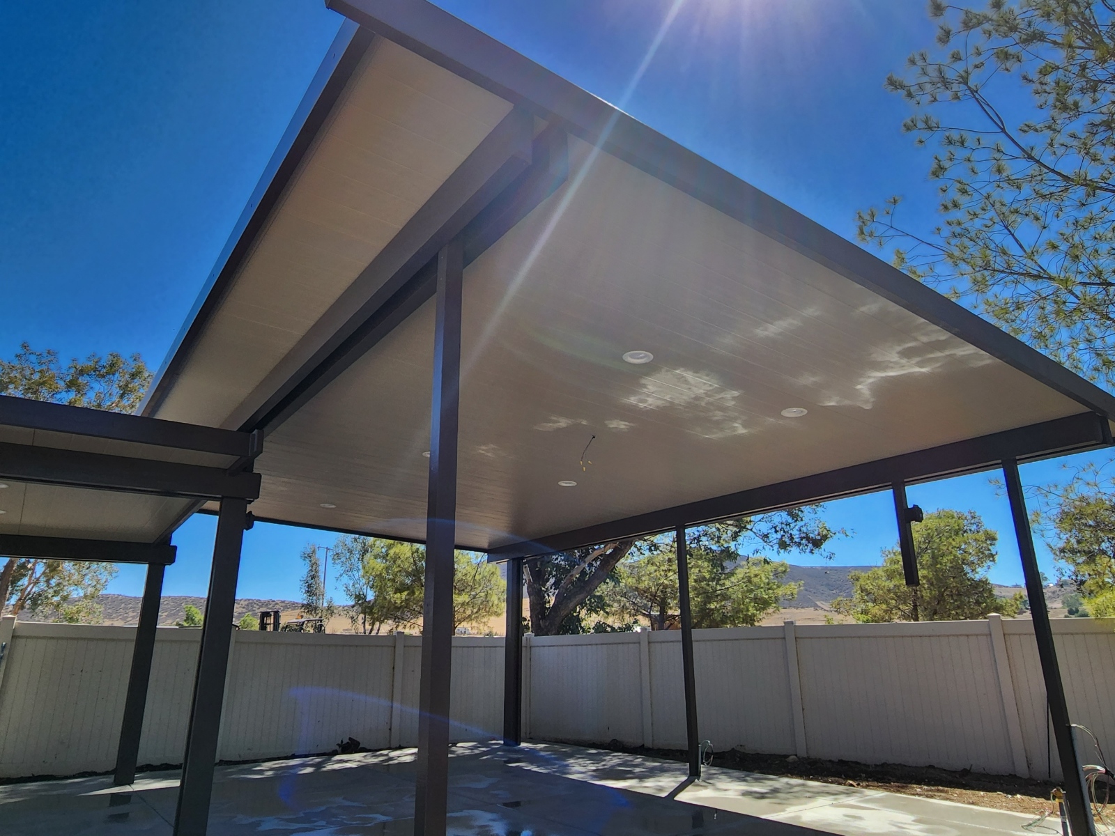 Completed patio cover / pergola — Horizon Patios, Coachella Valley